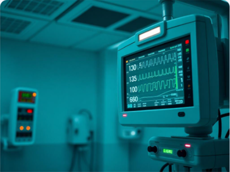 Patient monitor in an intensive care room